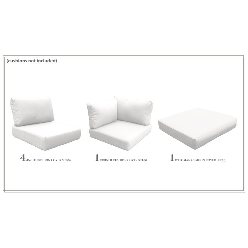 Afuera Living Contemporary Water Resistant Cover Set in Sail White