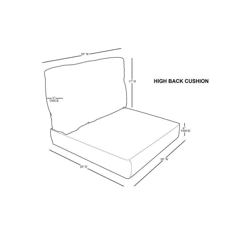 Afuera Living Weather & Water Resistant High Back Cushion Set in Spa