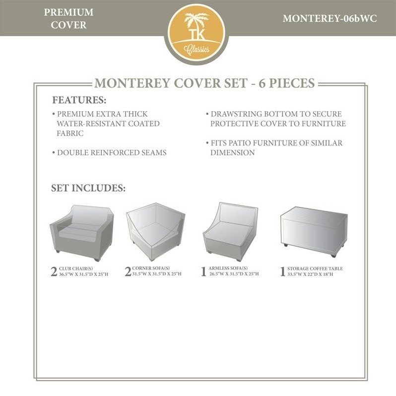 Afuera Living Contemporary 6 Piece All Weather Cover Set in Beige