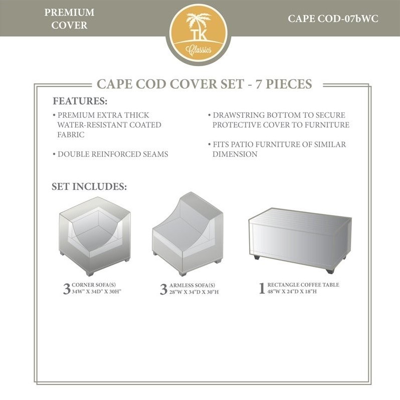 Afuera Living Contemporary 7 Piece All Weather Cover Set in Beige