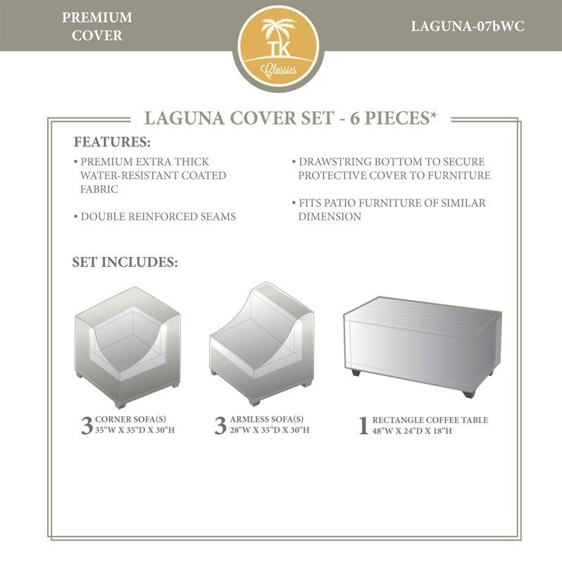 Afuera Living Contemporary 7 Piece All Weather Cover Set in Beige