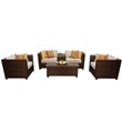 Afuera Living Contemporary 6 Piece Patio Wicker Sofa Set in Beige