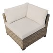 Afuera Living Contemporary Outdoor Wicker Corner Chair in Beige