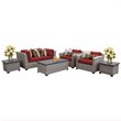 Afuera Living Contemporary 7-Piece Wicker Patio Sofa Set in Red