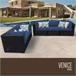 Afuera Living Contemporary 5-Piece Wicker Patio Sofa Set in Blue