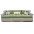 Afuera Living Contemporary 3-Piece Wicker Patio Sofa in Green