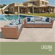 Afuera Living Contemporary 5-Piece Wicker Patio Sofa Set in Gray