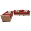 Afuera Living Contemporary 5-Piece Wicker Patio Sofa Set in Red