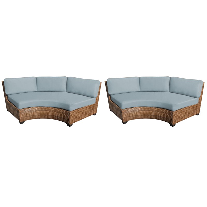 Afuera Living Contemporary Curved Armless Sofa 2 Per Box in Spa