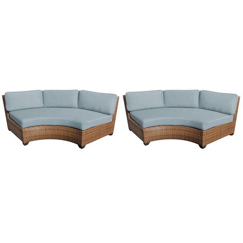 Afuera Living Contemporary Curved Armless Sofa 2 Per Box in Spa