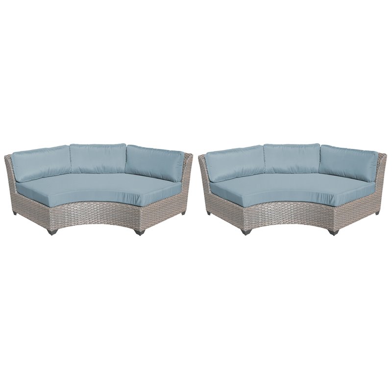 Afuera Living Contemporary Curved Armless Sofa 2 Per Box in Spa