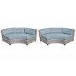 Afuera Living Contemporary Curved Armless Sofa 2 Per Box in Spa