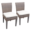 Afuera Living Contemporary 2 Armless Dining Chairs in Sail White
