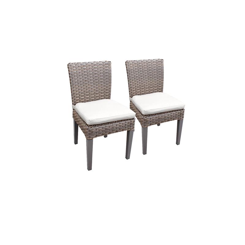 Afuera Living Contemporary 2 Armless Dining Chairs in Sail White