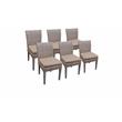 Afuera Living Contemporary Wicker / Rattan 6 Armless Dining Chairs in Wheat