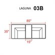 Afuera Living Contemporary 3 Piece Outdoor Wicker Sofa Set in Aruba