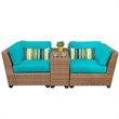 Afuera Living Contemporary 3 Piece Outdoor Wicker Sofa Set in Aruba