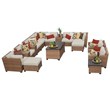 Afuera Living Contemporary 17 Piece Outdoor Wicker Sofa Set in Beige