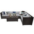 Afuera Living Contemporary 7-Piece Patio Wicker Sectional Set in Gray