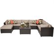 Afuera Living Contemporary 9-Piece Wicker Patio Sectional Set in Tan