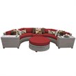 Afuera Living Contemporary 6 Piece Patio Wicker Sectional Set in Red