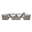 Afuera Living Contemporary 6 Piece Patio Wicker Sofa Set in White