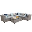 Afuera Living Contemporary 7-Piece Wicker Patio Sectional in Gray