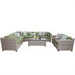 Afuera Living Contemporary 10-Piece Patio Wicker Sofa Set in Green
