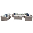 Afuera Living Contemporary 11-Piece Patio Wicker Sofa Set in White
