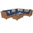 Afuera Living Contemporary 7-Piece Patio Wicker Sectional Set in Navy