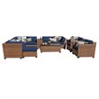 Afuera Living Contemporary 12-Piece Wicker Patio Sofa Set in Navy