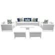 Afuera Living Contemporary 8-Piece Patio Sofa Set in White and Blue