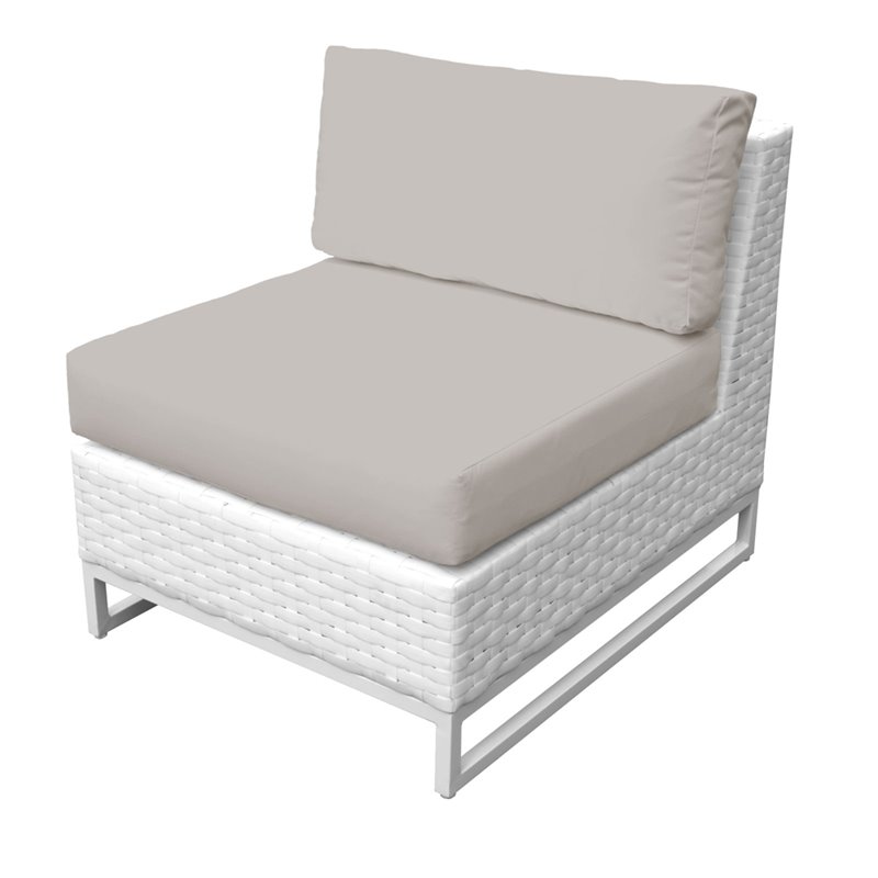 Afuera Living Contemporary Armless Patio Chair in Beige (Set of 2)