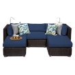 Afuera Living Contemporary 5-Piece Wicker Patio Sectional in Navy