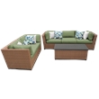 Afuera Living Contemporary 6-Piece Wicker Patio Sofa Set in Green