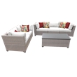 Afuera Living Contemporary 6-Piece Patio Wicker Sofa Set in White