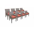 Afuera Living Contemporary 8 Dining Chairs With Arms in Tangerine