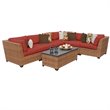 Afuera Living Contemporary 7 Piece Outdoor Wicker Sofa Set in Terracotta