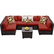 Afuera Living Contemporary 7 Piece Outdoor Wicker Sofa Set in Terracotta