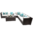 Afuera Living Contemporary 8-Piece Patio Wicker Sectional Set in White