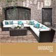 Afuera Living Contemporary 8-Piece Patio Wicker Sectional Set in White