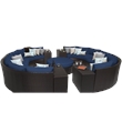 Afuera Living Contemporary 11-Piece Patio Wicker Sectional Set in Navy