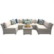 Afuera Living Contemporary 7 Piece Patio Wicker Sectional Set in Beige