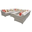 Afuera Living Contemporary 11 Piece Patio Wicker Sectional Set in Beige