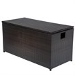 Afuera Living Contemporary Patio Wicker Storage Coffee Table in Espresso