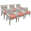 Afuera Living Contemporary Patio Dining Arm Chair in Orange (Set of 6)