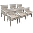 Afuera Living Contemporary Patio Dining Arm Chair in Wheat (Set of 6)