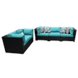 Afuera Living Contemporary 5-Piece Patio Wicker Sofa Set in Turquoise