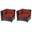 Afuera Living Outdoor Wicker Corner Chair in Terracotta (Set of 2)