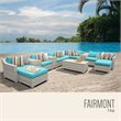 Afuera Living 14 Piece Patio Wicker Sectional Set in Turquoise